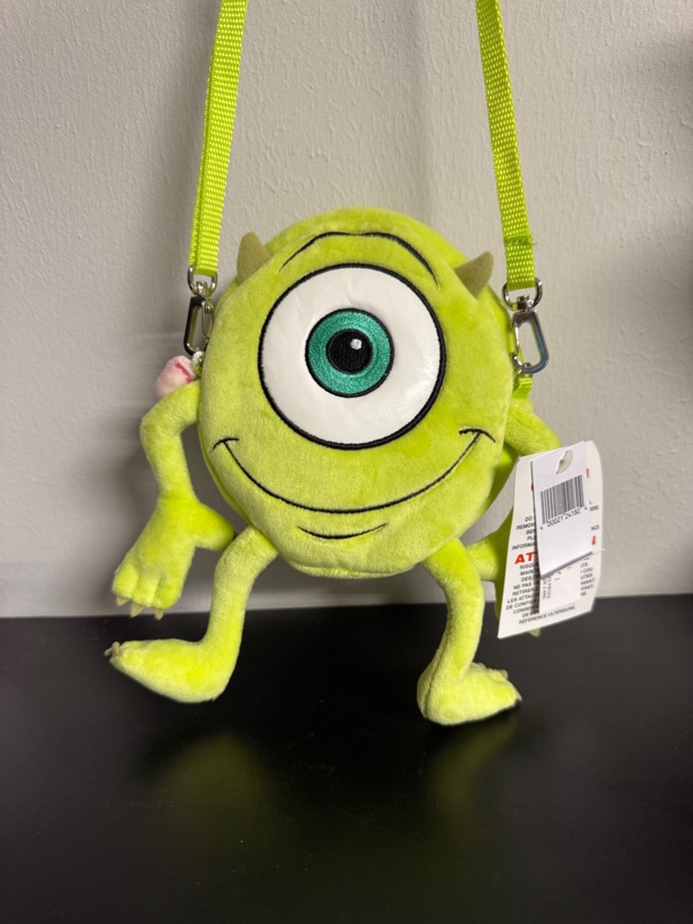 Kids Plush Crossbody Bag - Lime Green Monster Character